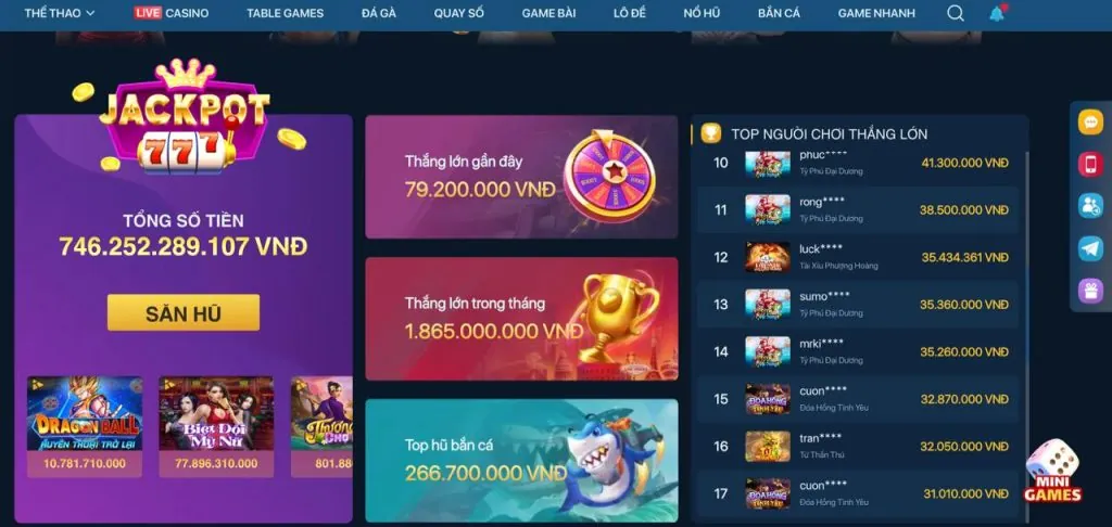 Các loại ưu đãi hấp dẫn từ 77win code
